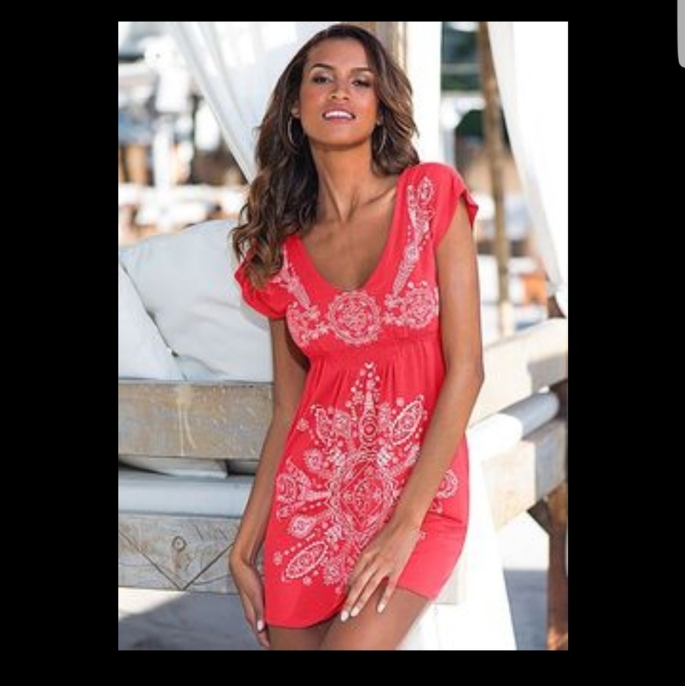 Venus Coral Dress/Cover-up